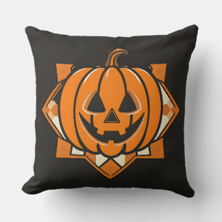 Geometrische Jack-O-Lantern Halloween Kussen