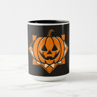 Geometrische Jack-O-Lantern Halloween Mok