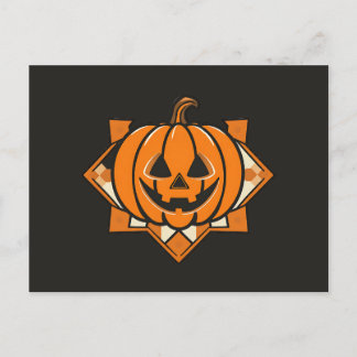 Geometrische Jack‑O’‑Lantern Halloween Uitnodiging Briefkaart