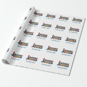 Geometrische Jezus-ontwerp Cadeaupapier (Uitgerold)