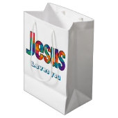 Geometrische Jezus-ontwerp Medium Cadeauzakje (Voorkant Gekanteld)