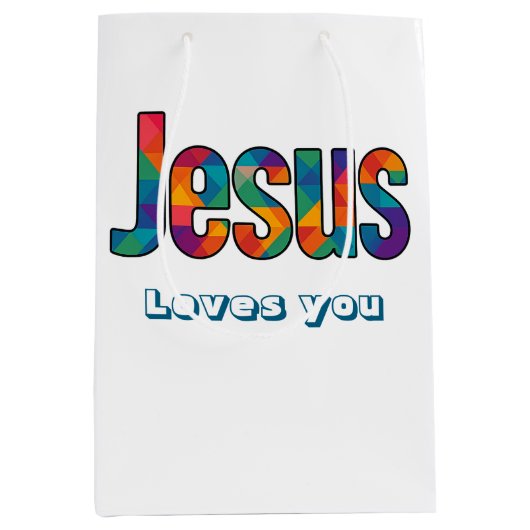 Geometrische Jezus-ontwerp Medium Cadeauzakje (Voorkant)