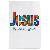 Geometrische Jezus-ontwerp Medium Cadeauzakje (Achterkant)