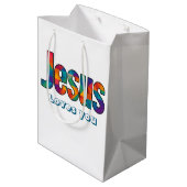 Geometrische Jezus-ontwerp Medium Cadeauzakje (Achterkant Gekanteld)