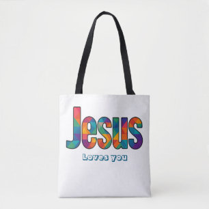 Geometrische Jezus-ontwerp Tote Bag