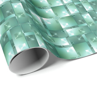 Geometrische juweelvierkantenpatroon cadeaupapier