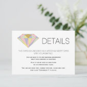 Geometrische juwelen voor bruiloft, tussenvoegsel informatiekaartje (Staand voorkant)