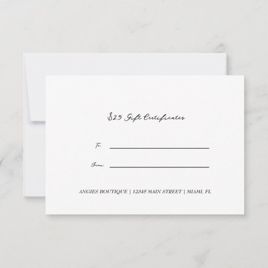 Geometrische Kaart van het Gift Certificate (Achterkant)