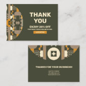 Geometrische kaarten met moderne retro Earth Tone Notitiekaartje (Voorkant / Achterkant)