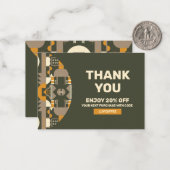 Geometrische kaarten met moderne retro Earth Tone Notitiekaartje (Voorkant / Achterkant in situ)