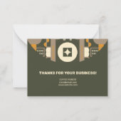 Geometrische kaarten met moderne retro Earth Tone Notitiekaartje (Achterkant)