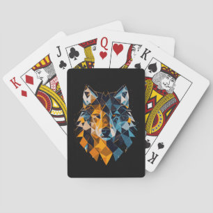 geometrische kaarten voor wolfkop