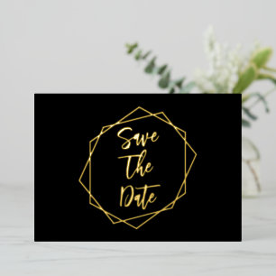 Geometrische kader trouwkaart Save The Date Folie Uitnodiging