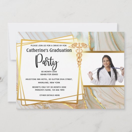 Geometrische kaducs van marmer, van medisch afstud kaart (Voorkant)