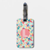 Geometrische Kaleidoscoop Y2K Patroon Bagagelabel (Achterkant verticaal)