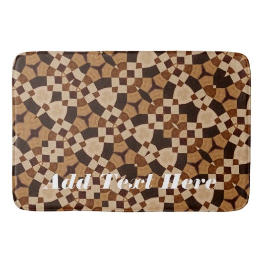 Geometrische Kaleidoscope in Shades of Brown Badmat (Voorkant)