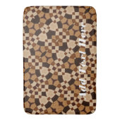 Geometrische Kaleidoscope in Shades of Brown Badmat (Voorkant Verticaal)