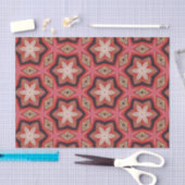 Geometrische Kaleidoscopische witte bloemen op roo Tissuepapier (Craft)