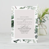 Geometrische kalligrafie groen Spaanse bruiloft Kaart (Staand voorkant)