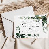 Geometrische kalligrafie Groene Horizontale Bruilo Save The Date