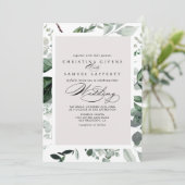 Geometrische kalligrafie Groene Voor & Achterbruil Kaart (Staand voorkant)