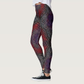 Geometrische karmozijnrode mandala leggings (Links)