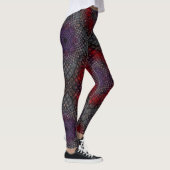 Geometrische karmozijnrode mandala leggings (Rechts)