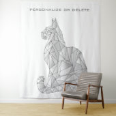 Geometrische Kat Moderne Minimaal Cute Abstract Tr Wandkleed (In situ)