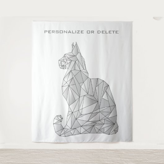 Geometrische Kat Moderne Minimaal Cute Abstract Tr Wandkleed (Voorkant)