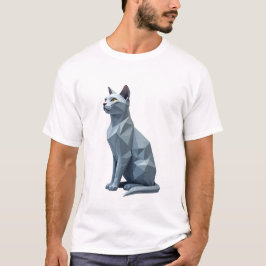 Geometrische kat t-shirt