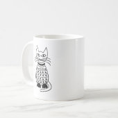 Geometrische Kat Zwart en Wit  Koffiemok (Voorkant links)