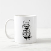 Geometrische Kat Zwart en Wit  Koffiemok (Links)