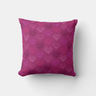 Geometrische katten Roze Patroonpatroon Sierkussen