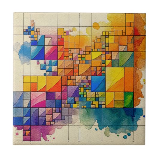 Geometrische keramische Tegel, klein (4,25 x 4,25 Tegeltje (Voorkant)