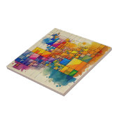 Geometrische keramische Tegel, klein (4,25 x 4,25 Tegeltje (Zijkant)