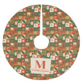Geometrische Kerst Naadloze Santa Beer Pattern Kerstboom Rok (Voorkant)