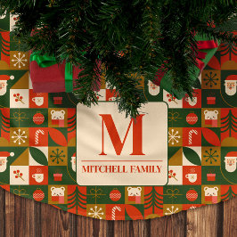 Geometrische Kerst Naadloze Santa Beer Pattern Kerstboom Rok