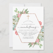 Geometrische kerstbevestiging met eucalyptus kaart (Voorkant)