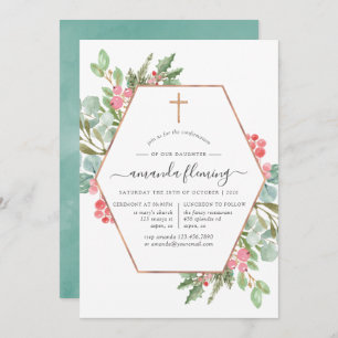 Geometrische kerstbevestiging met eucalyptus kaart