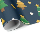 Geometrische kerstbomen  cadeaupapier (Rol Hoek)