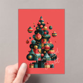 Geometrische Kerstboom Acryl Uitnodigingen (Insitu (Draagbaar))
