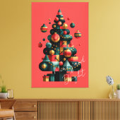 Geometrische Kerstboom Canvas Afdruk (Insitu (Woonkamer))