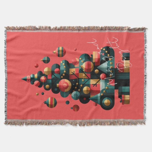 Geometrische Kerstboom Deken (Voorkant)