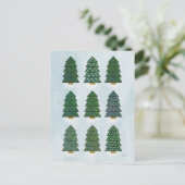 Geometrische kerstboom familie wensen feestdagenkaart (Staand voorkant)