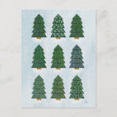 Geometrische kerstboom familie wensen feestdagenkaart (Voorkant)