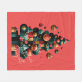 Geometrische Kerstboom Fleece Deken (Voorkant (Horizontaal))