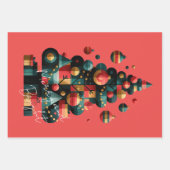 Geometrische Kerstboom Inpakpapier Vel (Voorkant 3)
