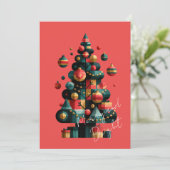 Geometrische Kerstboom Kaart (Staand voorkant)