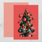 Geometrische Kerstboom Kaart (Voorkant / Achterkant)