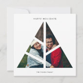 Geometrische Kerstboom Laag Minimalistische Foto Feestdagenkaart (Voorkant)
